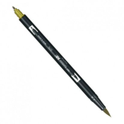 Маркер-кисть "Abt Dual Brush Pen" 076 зеленая охра